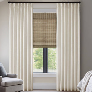 English Elm 2-piece Pinch Pleat Poly Linen Curtain Panels Tailored Formal Drape for Any Room Ivory B035P482983