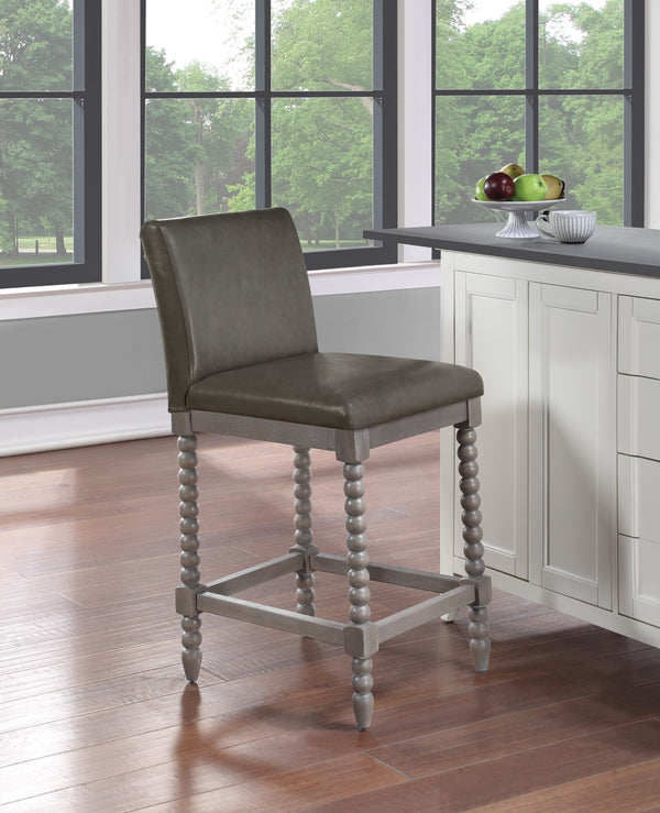 OSP Home Furnishings Abbott 26" Spindle Stool Pewter / Brushed Grey