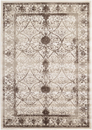Unique Loom La Jolla Traditional Machine Made Floral Rug Beige, Beige/Brown/Ivory/Light Brown 7' 1" x 10' 0"