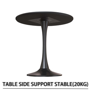 English Elm 31.5" Black Round Tulip Dining Table Set With 2 Ergonomic Leather Chairs - Modern Mid-Century Design W2189S00709