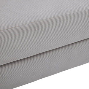 English Elm UNITED modular foldable sofa with metal frame, corduroy upholstery, side pocket & quick assembly convenience Light Gray W1568P374133