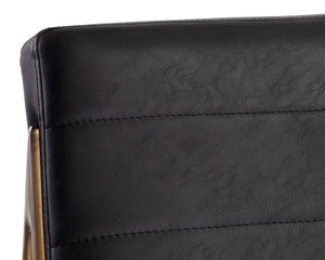 Sunpan Anton Lounge Chair - Stylish Comfort with Sculpted Seat and Rustic Bronze Frame for Modern Spaces Vintage Black