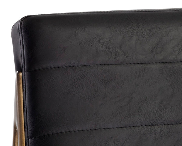 Sunpan Anton Lounge Chair - Stylish Comfort with Sculpted Seat and Rustic Bronze Frame for Modern Spaces Vintage Black