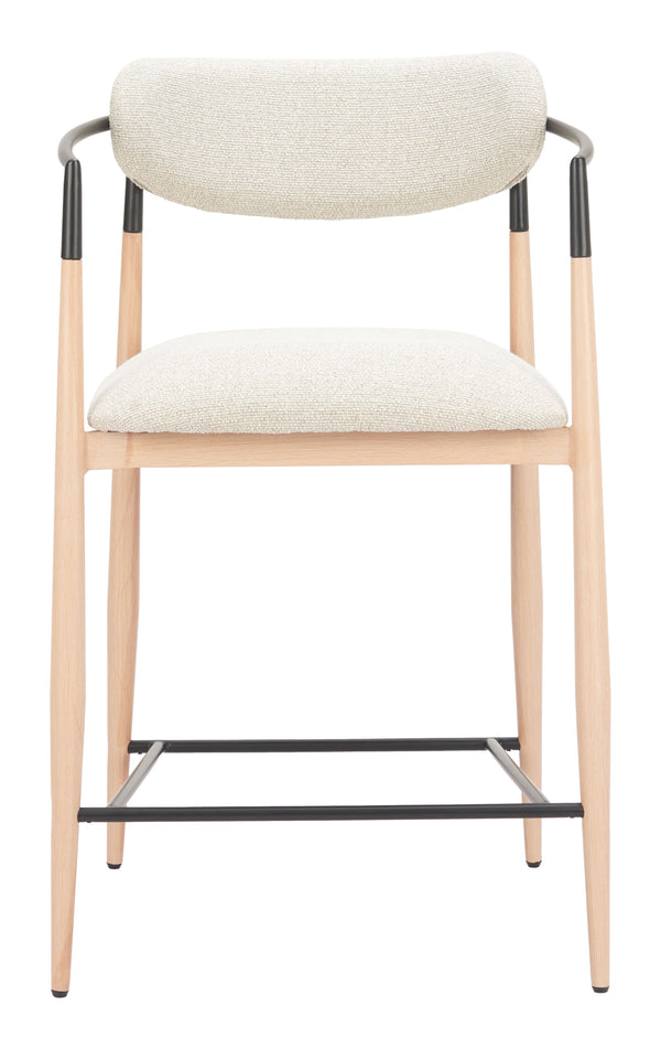 Zuo Modern Equinox Counter Stool In Oyster Gray & Natural – Stylish, Durable Design For Modern Spaces Gray 100% Polyester,Steel 110854-zuo-modern