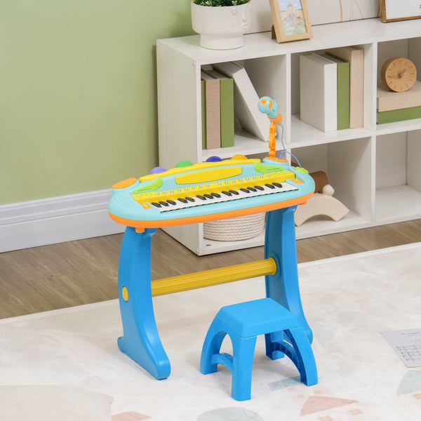 English Elm Qaba Kids Piano Toy Keyboard, 37-Key Musical Instrument Set For Toddlers With Lights & Microphone W2225P249791-GIGA