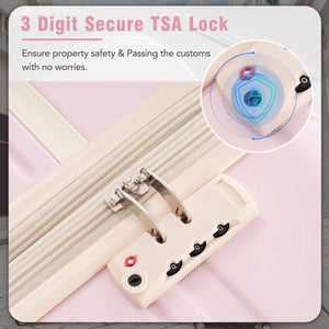English Elm Hardshell Abs Spinner Luggage Set Four Piece Expandable Tsa Lock Travel Suitcases Light Pink N732P170218U
