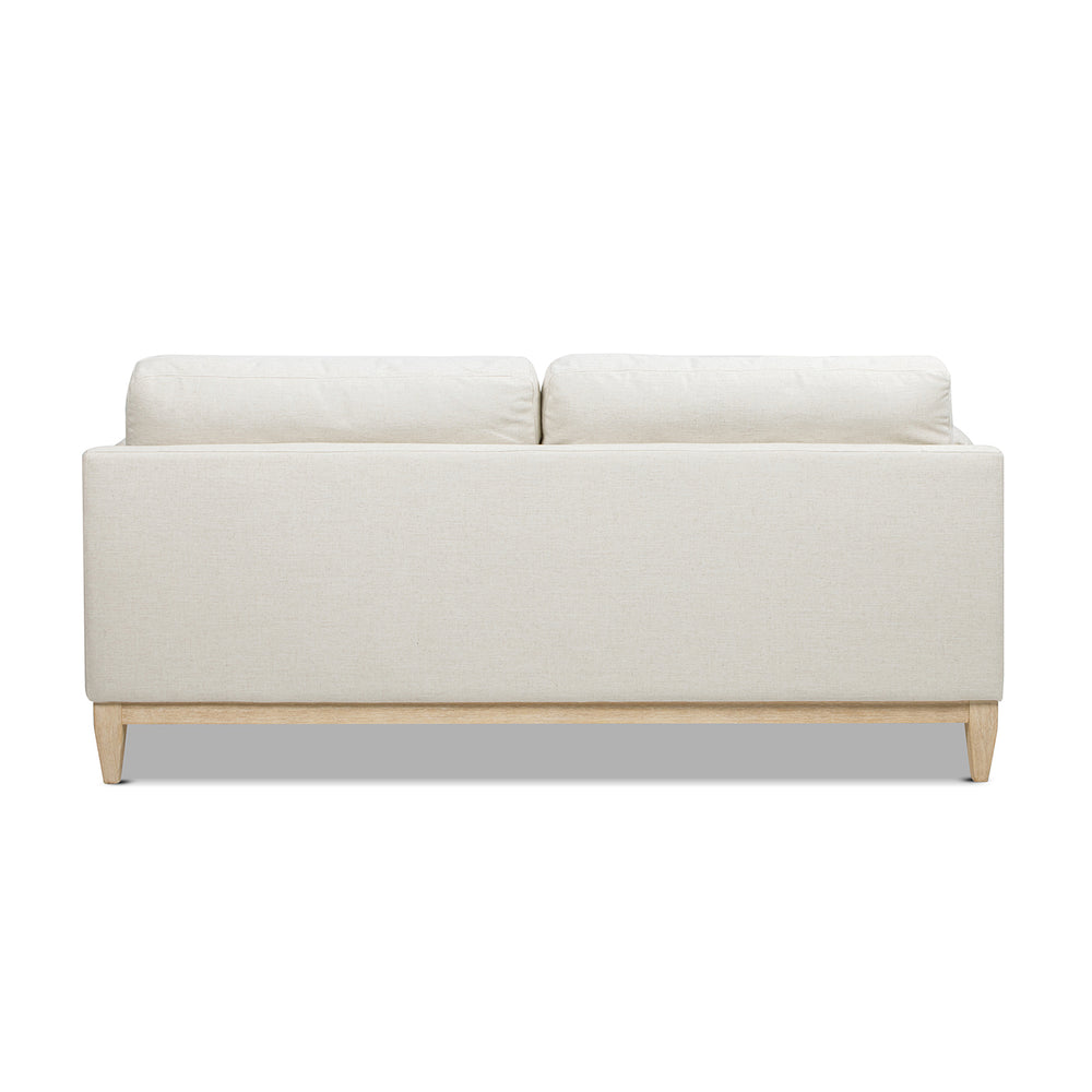 English Elm Jennifer Taylor Home - Pasadena 75.5" Modern Farmhouse Sofa in Flax White Linen — Eco Rubberwood Base, Plush Feather-Blend Pillows B2719P353146