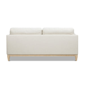 English Elm Jennifer Taylor Home - Pasadena 75.5" Modern Farmhouse Sofa in Flax White Linen — Eco Rubberwood Base, Plush Feather-Blend Pillows B2719P353146