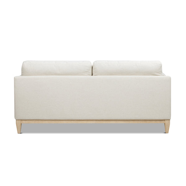 English Elm Jennifer Taylor Home - Pasadena 75.5" Modern Farmhouse Sofa in Flax White Linen — Eco Rubberwood Base, Plush Feather-Blend Pillows B2719P353146