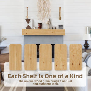 English Elm Fireplace Mantel, 48" Handcrafted Solid Pine Floating Shelf With Rustic Charm & Easy Installation T3210P391507