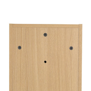 English Elm 12 Inch Wall Mounted Oak Finish Three Tier Shelf for Bathroom Study or Storage Room W1972P457941