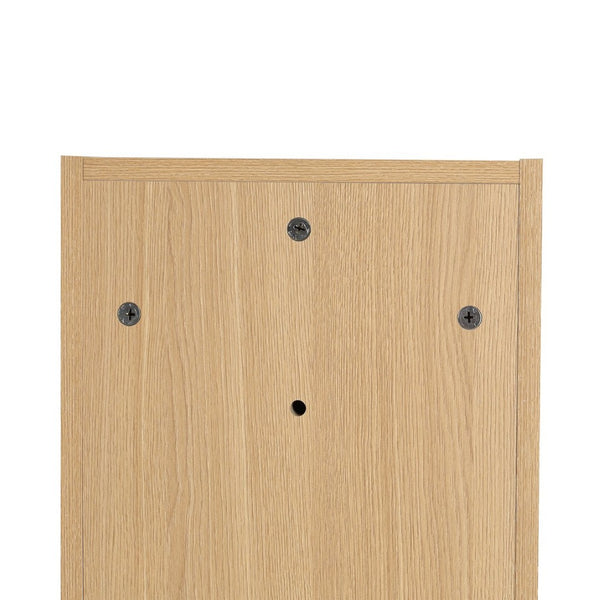English Elm 12 Inch Wall Mounted Oak Finish Three Tier Shelf for Bathroom Study or Storage Room W1972P457941