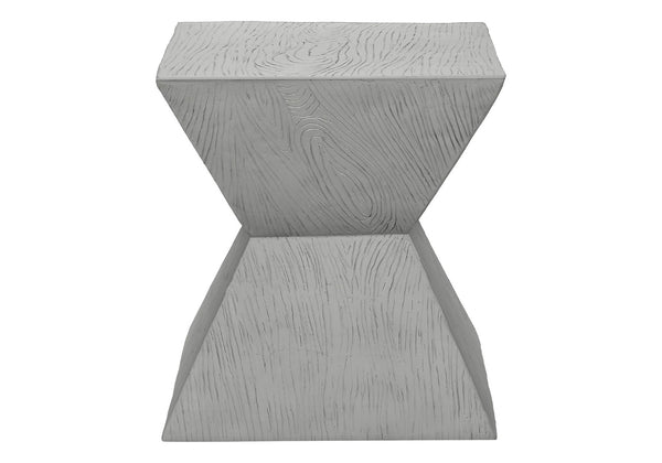 English Elm Accent Side Table Grey Wood Grain Magnesium Oxide Build for Indoor Outdoor Use B2710P461682