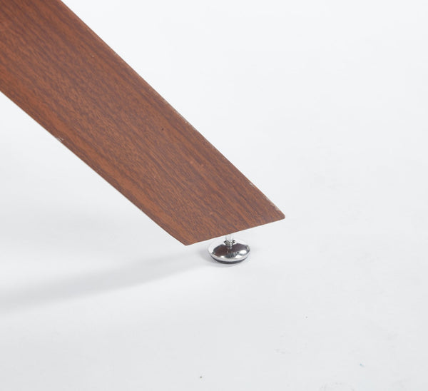 English Elm Dining Modern Glass Top Table with Cross Metal Legs for Space-Saving Living Room, Easy-Clean Design Dark Walnut W234P311867