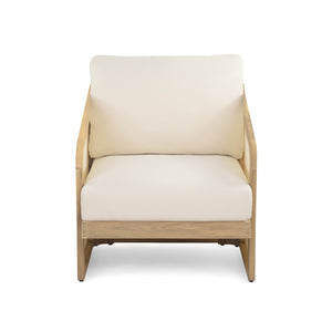 English Elm Christopher Knight Home® - Royal Wood Textilene Club Chair - Handcrafted Outdoor Seating With Cushioned Comfort & Durability N773P218355B