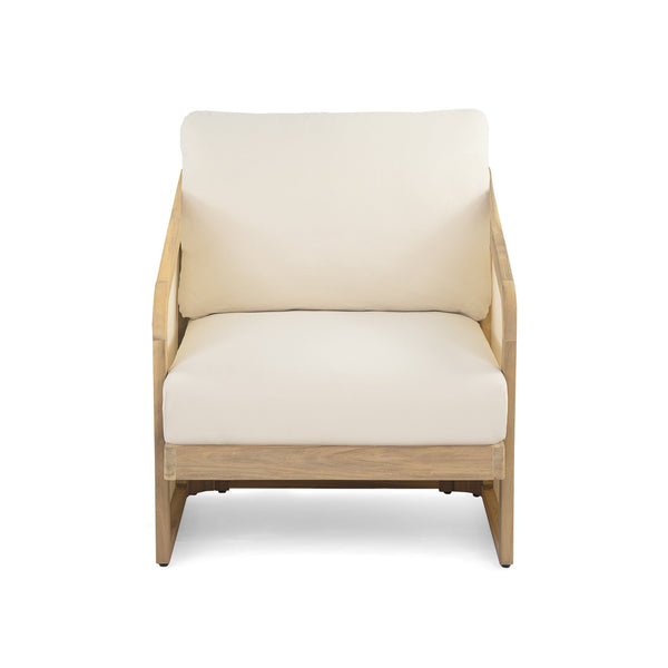 English Elm Christopher Knight Home® - Royal Wood Textilene Club Chair - Handcrafted Outdoor Seating With Cushioned Comfort & Durability N773P218355B