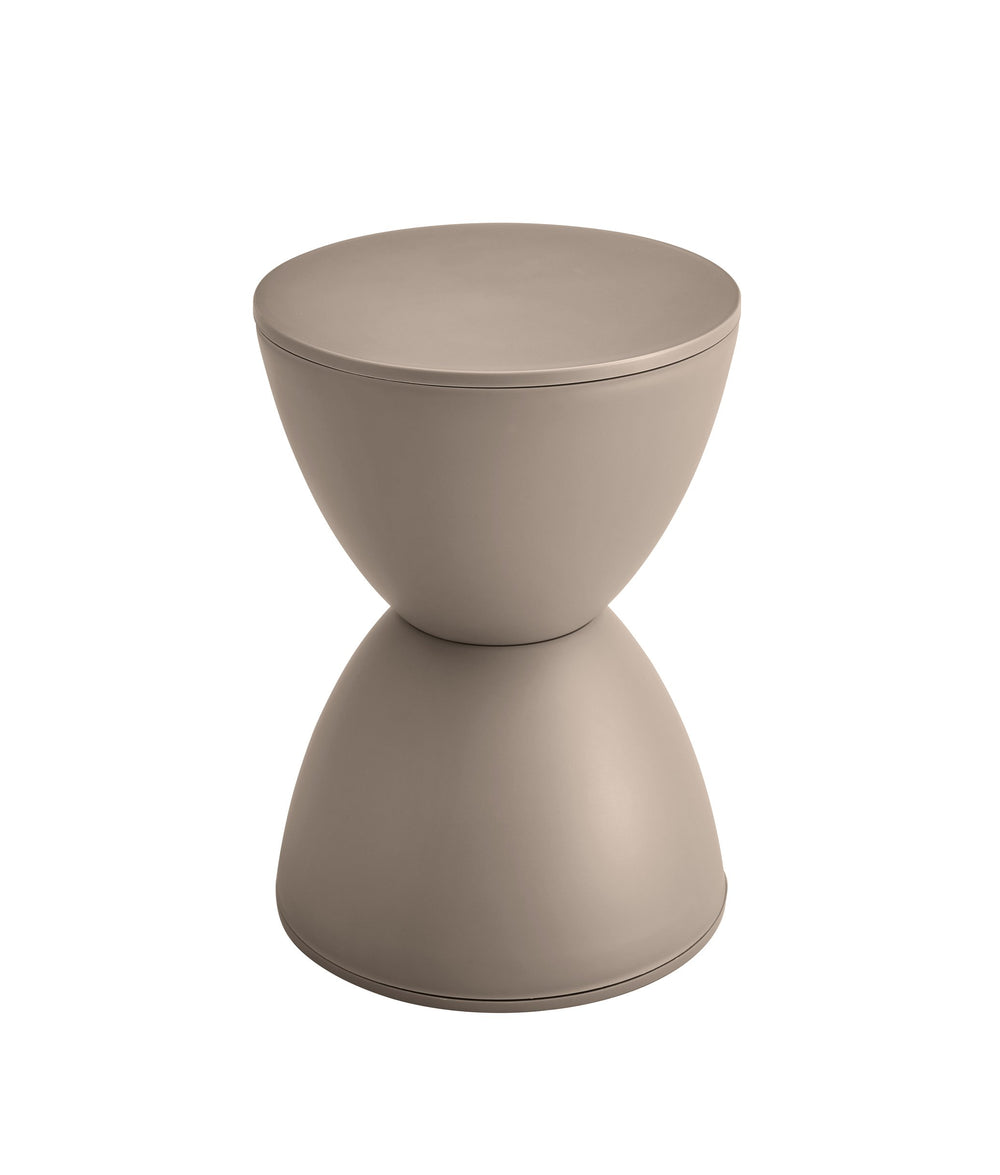 English Elm Contemporary Prince Stool Beige - Versatile Compact Side Table & Comfortable Stool with Durable Build and Rounded Safety Edges W370P146491