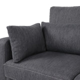 Christopher Knight Home® - Noble House - Roselle Contemporary 3 Seater Fabric Sofa, Charcoal And Espresso