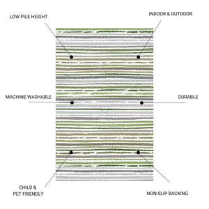 English Elm SPHINX 2170YP Beige/Green 24"x66" Washable Non-Slip Runner Rug - Durable Low-Pile Indoor/Outdoor Charm B186P261376