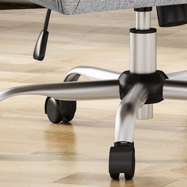 English Elm Christopher Knight Home® - OFFICE Chair with Plush Upholstery, Sloped Armrests, Swivel Lift & Chrome Caster Base for Comfort Grey 63624.00GRY