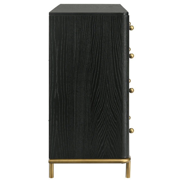 English Elm Anser 8-Drawer Black Dresser With Gold Knobs - Modern Storage Solution For Stylish Bedrooms B062P358455