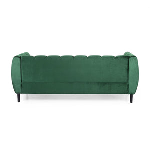 English Elm Miranda Channel Stitch Velvet Sofa Curved Shell Design for Glam Living Rooms N771P371449L_N771P371450L
