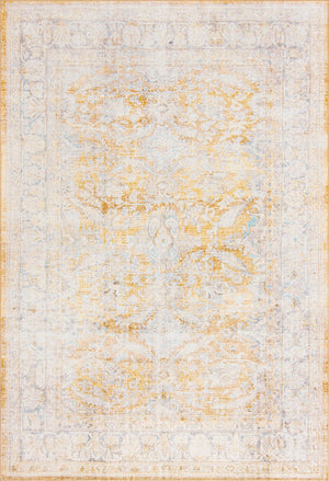 Unique Loom Timeless Thaddeus Machine Made Overdyed Rug Yellow, Ivory/Light Blue/Olive/Violet 8' 4" x 12' 2"