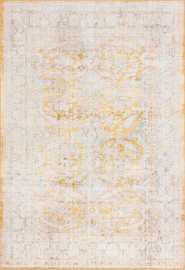 Unique Loom Timeless Thaddeus Machine Made Overdyed Rug Yellow, Ivory/Light Blue/Olive/Violet 8' 4" x 12' 2"