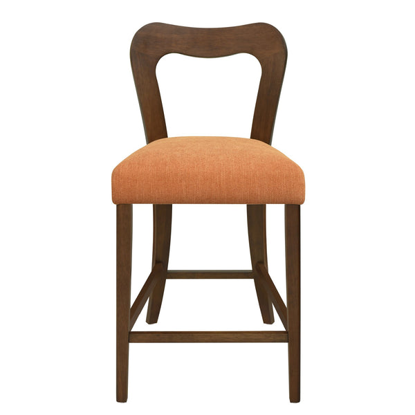 English Elm Christopher Knight Home® - Counter Stool with Curved Ergonomic Back, Solid Rubberwood Frame and Plush Upholstered Seat for Comfort Caramel,Walnut N771P254008W