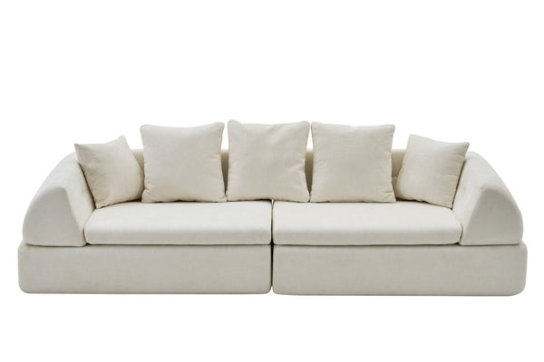 English Elm Cloud Modular Sectional with Ottoman Sink-in Cushions for Relaxed Living Spaces W3728S00006