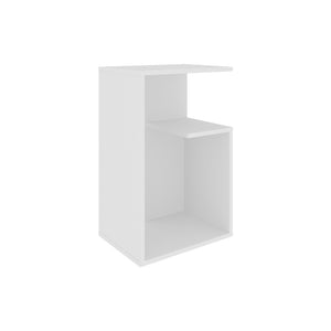English Elm Side Sallis Modern Engineered Wood End Table with Open Shelf, Lightweight Portable Space-Saving Accent (24.9H) White B092P309173