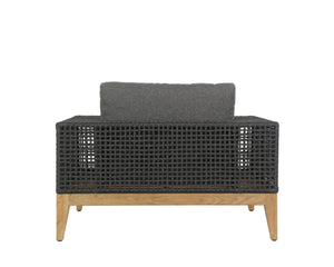 Sunpan SALERNO Armchair - Contemporary Gracebay Grey Lounge Chair with Teak Frame for Indoor & Outdoor Use 109513