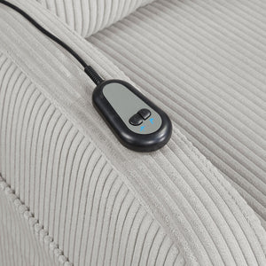 English Elm Contemporary Power Lift Chair Recliner with Plush Corduroy, Foam-Over-Coil Support & Side Pocket Light Gray 31 L x 29 W x 24 H B011P395832