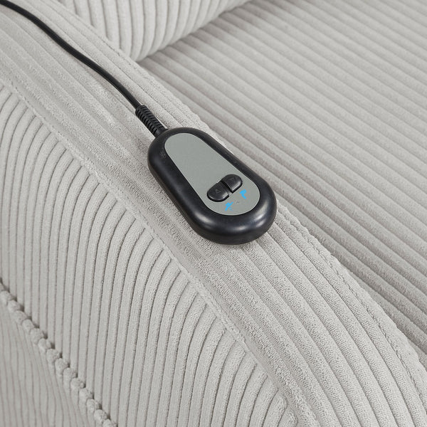 English Elm Contemporary Power Lift Chair Recliner with Plush Corduroy, Foam-Over-Coil Support & Side Pocket Light Gray 31 L x 29 W x 24 H B011P395832