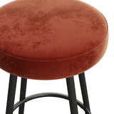 English Elm Walker Edison - Modern Glam Upholstered Faux Velvet Bar Stool – Rust