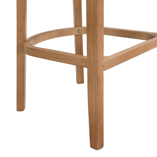 English Elm Christopher Knight Home® - Wood Upholstered Arm Bar Stools Set Of 2 - Chic Beige & Natural Oak, Comfortable For Kitchen & Bar N771P265581Q