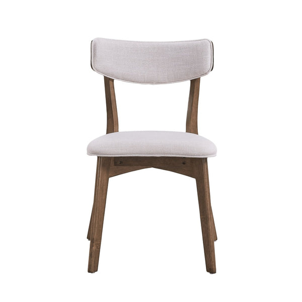 English Elm Caleb Mid-century Upholstered Dining Chair Set of Four with Tapered Oak Legs Light Beige,Walnut N768P282333W
