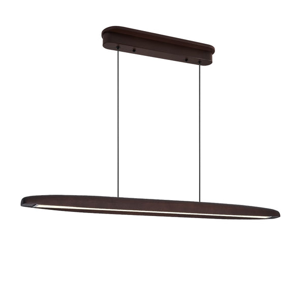 English Elm 39-inch Walnut Wood Led Bar Pendant Dimmable Fixture for Dining and Kitchen Islands W1340P264186