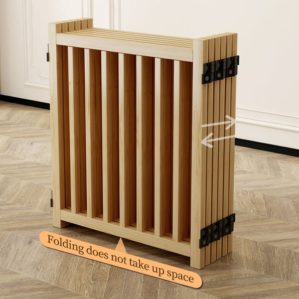 English Elm (6 Panel) Freestanding Wood Pet Gate Accordion Folding Indoor Dog Fence 31 Inch W2641P336052