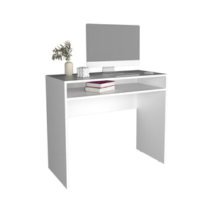 English Elm Computer Desk Sleek Engineered Wood Compact Design with Single Shelf, Durable, Easy Assembly, Eco-Friendly White 40.16 L x 23.23 W x 3.94 H B097P250845