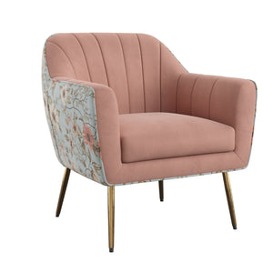 English Elm Wallace & Bay - Rose Pink Accent Chair with Floral Print Upholstery, Solid Wood Frame, Transitional Style Comfort B2709P212471