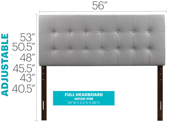 English Elm Stylish Upholstered Adjustable Headboard with Slim Profile for Modern Bedroom Decor Light Grey B078112039
