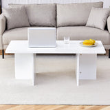 English Elm A Modern and Practical White Coffee Table. The Coffee Table Is Made Of Medium Density Fiberboard Material, Suitable For Living Room, Bedroom, and Study. Ct-2O