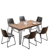 English Elm Aryven Industrial 7-Piece Dining Set, Antique Gray