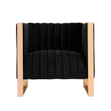 Manhattan Comfort Trillium Mid-Century Modern 3 Piece - Sofa and Arm Chair Set Black and Gold 3A-SS559-BK