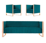 Trillium Mid-Century Modern 3 Piece - Sofa and Arm Chair Set