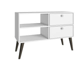 Manhattan Comfort Dalarna Mid-Century Modern TV Stand White 3AMC129