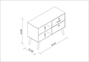 Manhattan Comfort Dalarna Mid-Century Modern TV Stand White 3AMC129