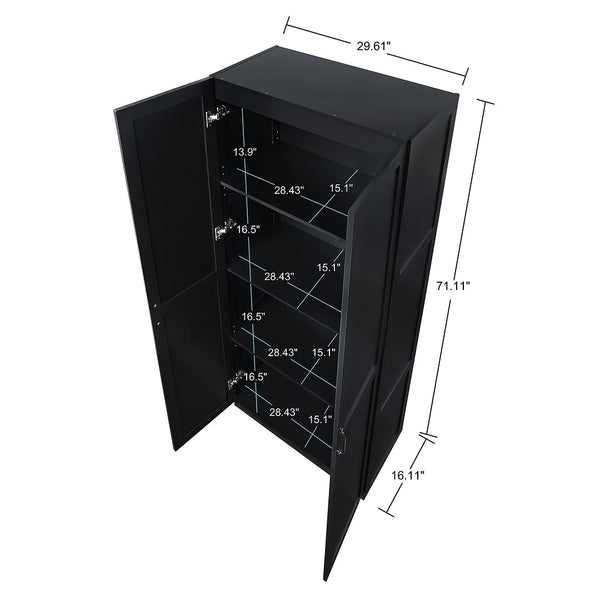 Manhattan Comfort Hopkins Modern Storage Closet Black 3GLF-BK