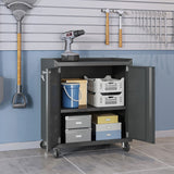 Manhattan Comfort Fortress Modern Garage Cabinet Charcoal Grey 3GMCC-CH